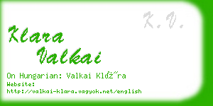 klara valkai business card